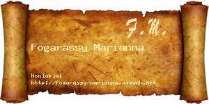 Fogarassy Marianna névjegykártya