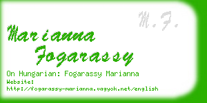marianna fogarassy business card